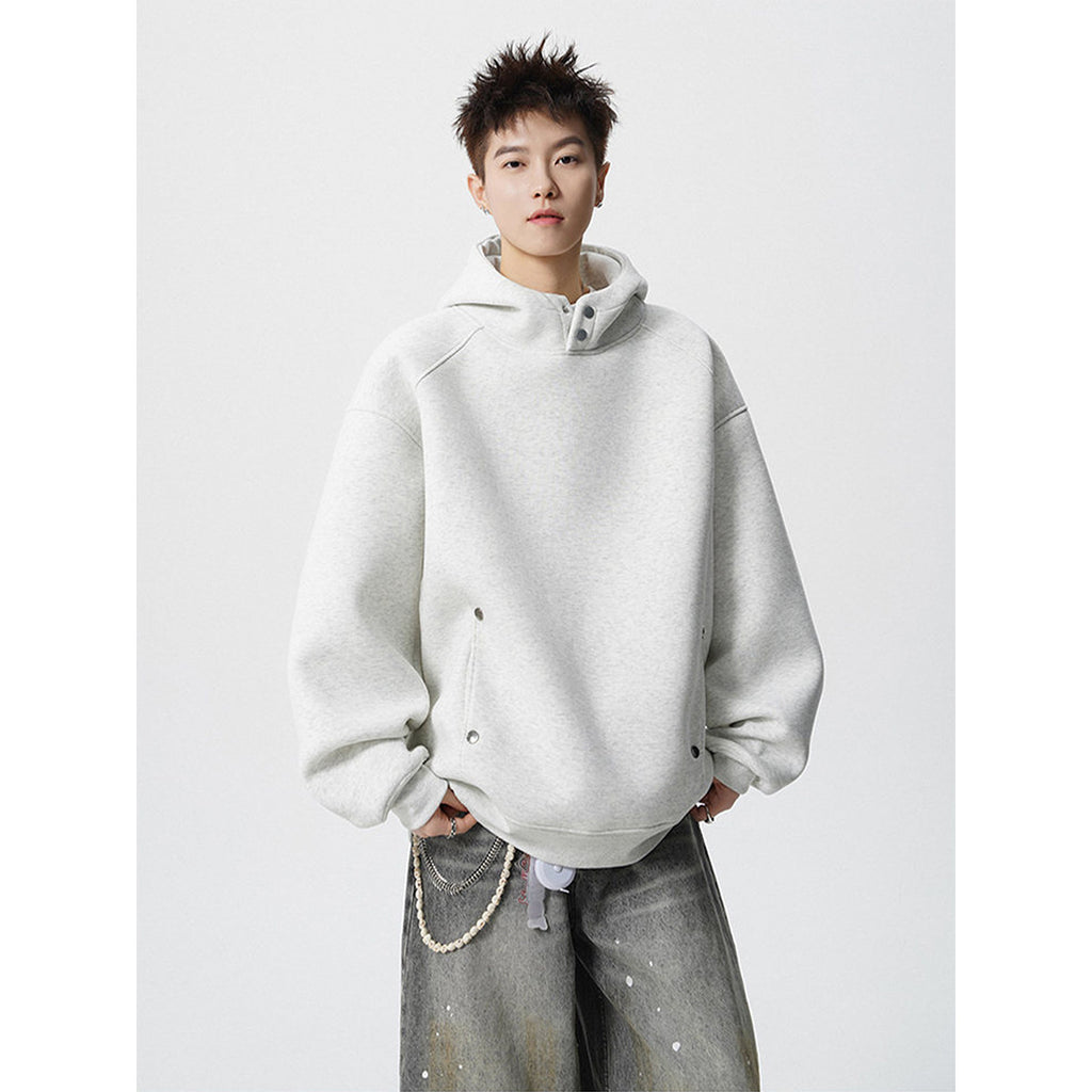 Versatile cotton blended Solid color Hoodie