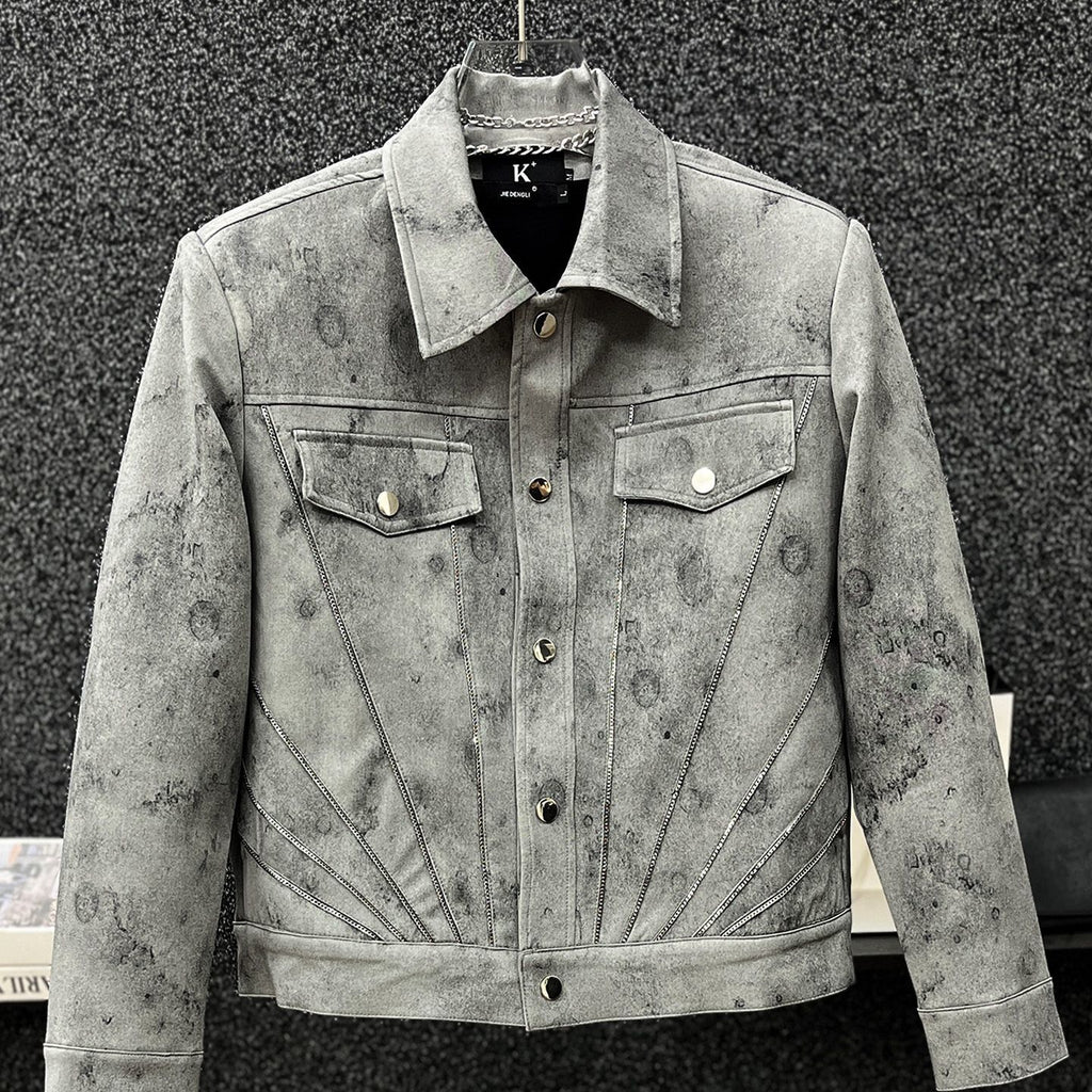 Vintage Retro tie-dye short coat for men