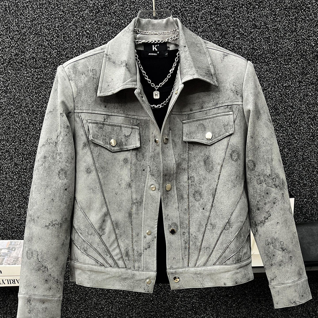 Vintage Retro tie-dye short coat for men