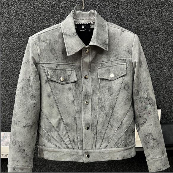 Vintage Retro tie-dye short coat for men