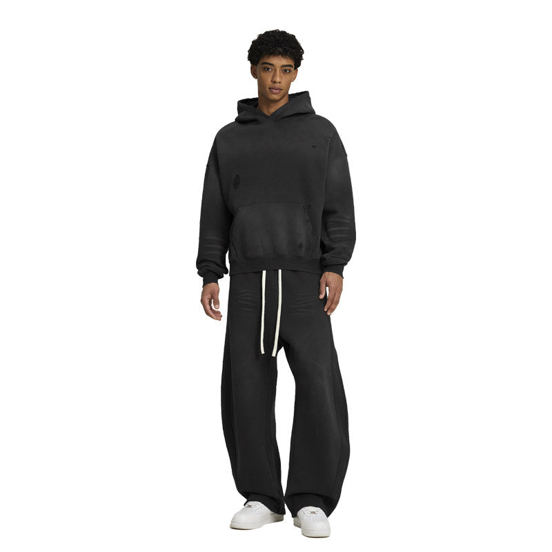 American Retro Streetwear Hoodie Set
