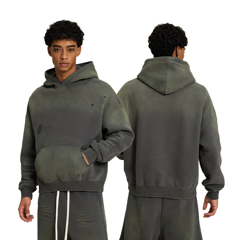 American Retro Streetwear Hoodie Set